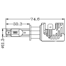 2 pcs LED bulb H3 12V-24V 3500 lm