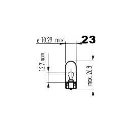 Bulb 12V 1,2 W W2, 1x9, 5d