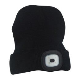 cap black with LED flashlight