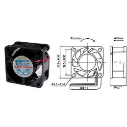 Fan 40x40x20mm 24V / 0.1A...