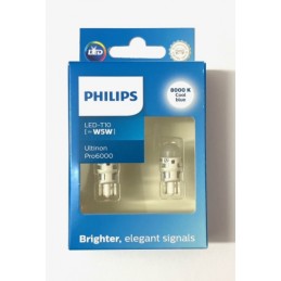 2pcs LED 12V W2.1x9.5d PHILIPS Ultinon Pro6000 SI