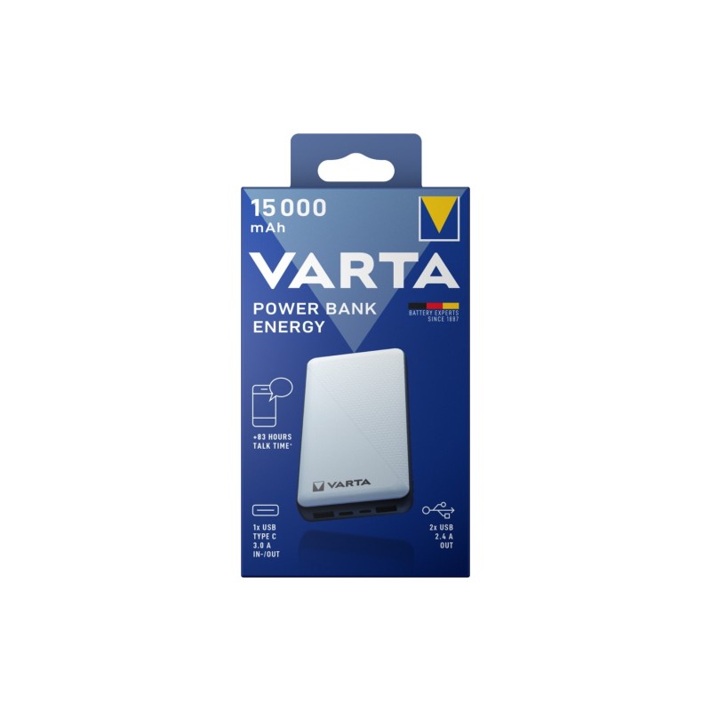 PowerBank VARTA LCD 15000mA, 1xUSB, 1xUSB - C PowerBank VARTA LCD 15000mA, 1xUSB, 1xUSB - C