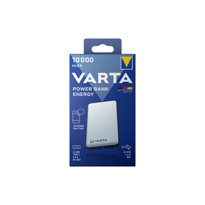 PowerBank VARTA LCD 10000mA, 1xUSB, 1xUSB - C PowerBank VARTA LCD 10000mA, 1xUSB, 1xUSB - C
