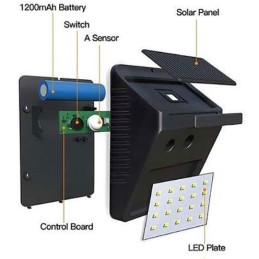 Solar light LED-20x with PIR sensor wall