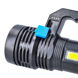 Rechargeable LED flashlight with side light, 150+100lm