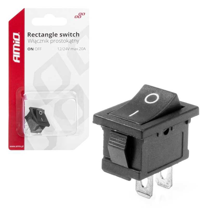 Square rocker switch 12/24V 20A