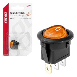 Switch round orange 12V/24V 20A