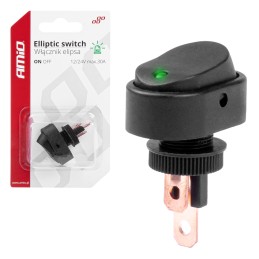 Switch oval green diode 12V/24V 30A
