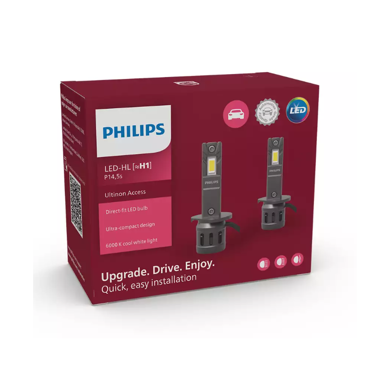 LED H1 12V 13W P14.5s PHILIPS Ultinon Access 2500 2pcs LED H1 12V 13W P14.5s PHILIPS Ultinon Access 2500 2pcs