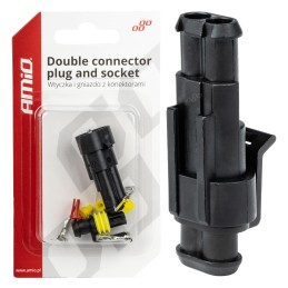 Set of 2P waterproof connectors