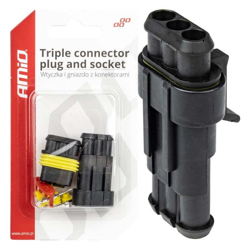 Set of 3P waterproof connectors Set of 3P waterproof connectors