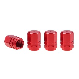 Red aluminum caps 4 pcs