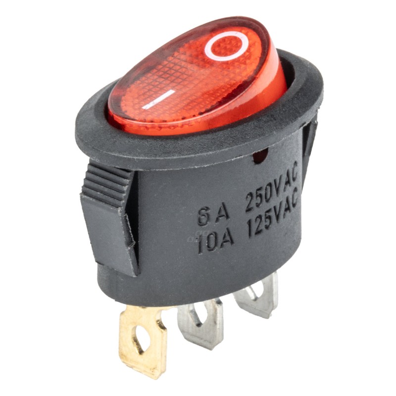 Oval switch 12/230V (with red light) Oval switch 12/230V (with red light)
