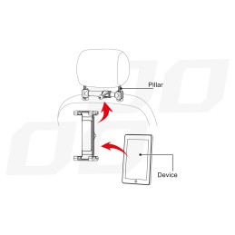 Tablet holder on the headrest