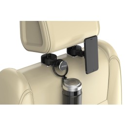 Magnetic tablet holder for headrest