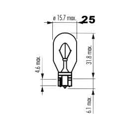 Bulb 12V 15W W2, 1x9, 5d...