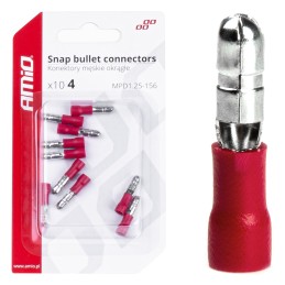 connector pin circular dia. 4mm red 10 pcs