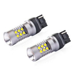 2 pcs LED 12V/24V W21W clear CANBUS T20 (7440)