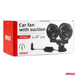 Car fan with suction cup 2x4" 24V