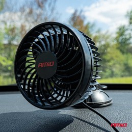 Car fan with suction cup 6" 12V