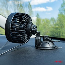 Car fan with suction cup 6" 12V