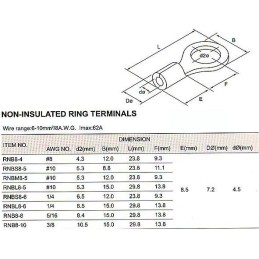 cable eye 13mm, cable 4-6mm2 cable eye 13mm, cable 4-6mm2