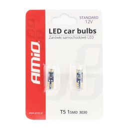 2pcs LED 12V 1.2W W2x4.6d clear 1xLED 3030