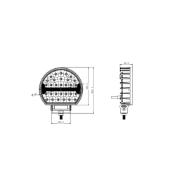 Headlight LED 5000 lm 12-24V homologation 19.7cm