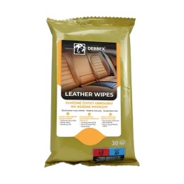 Moistened cleaning wipes for leather surfaces