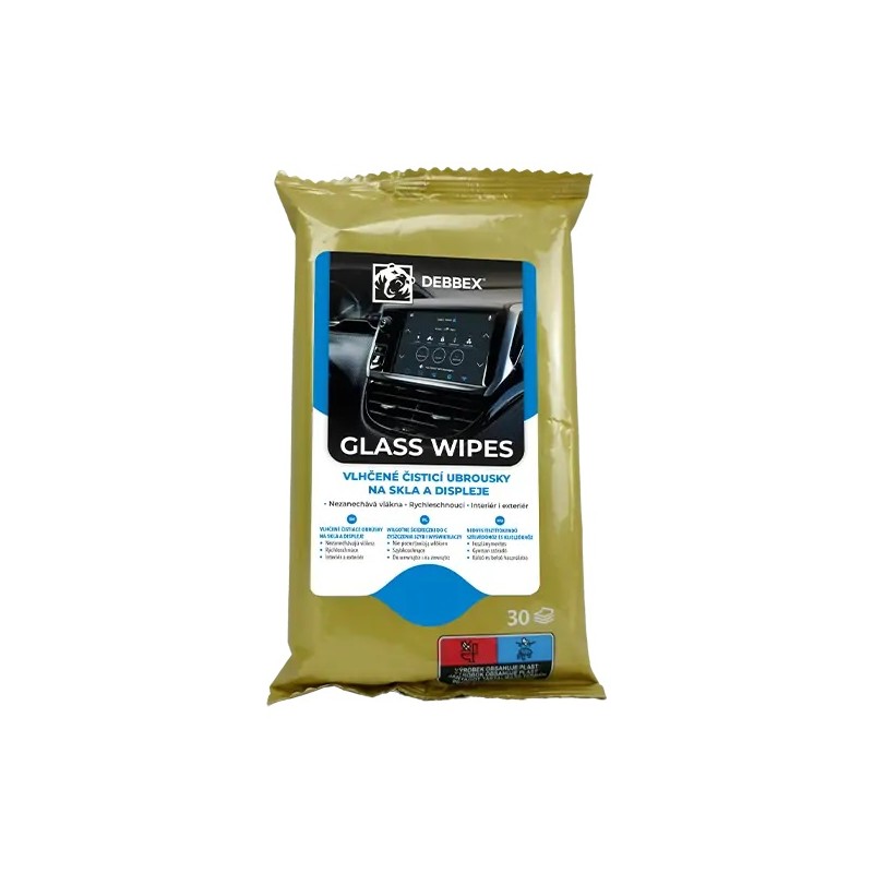 Moistened cleaning wipes for glasses and displays Moistened cleaning wipes for glasses and displays