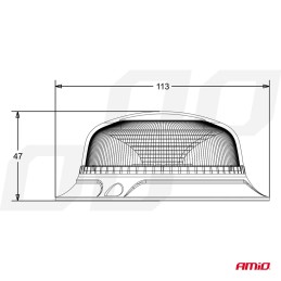 beacon LED fixed 12V-24V orange 18LED