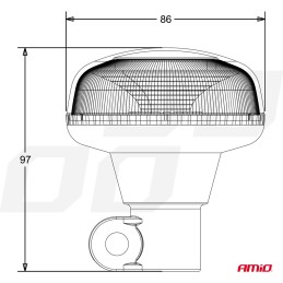 LED beacon on pole 12V-24V orange 18LED