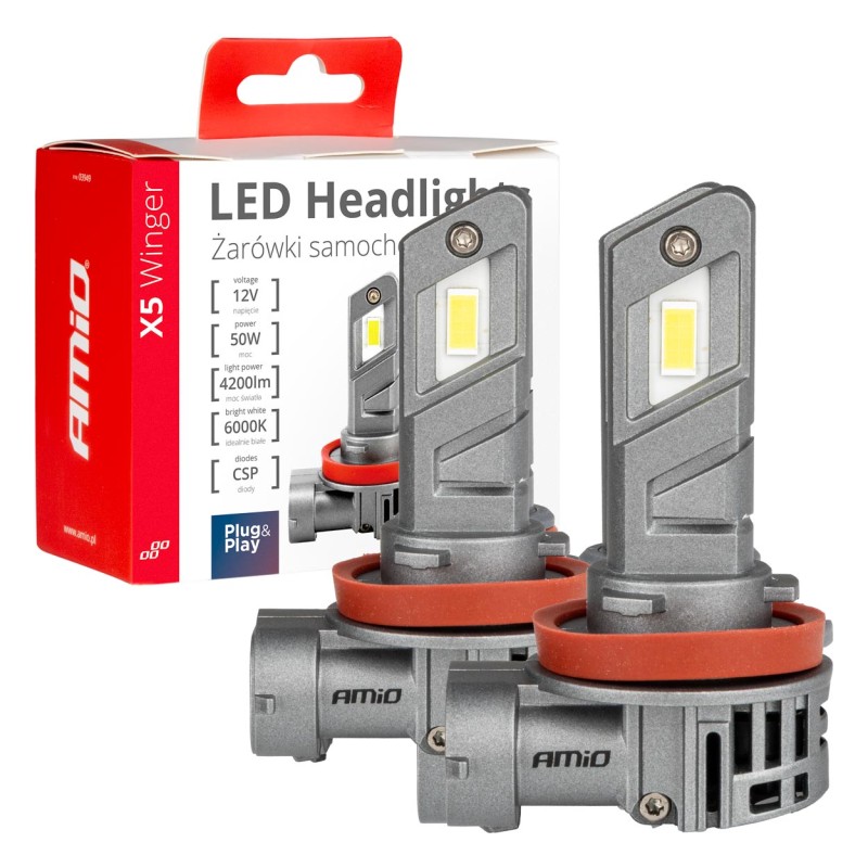 2pcs LED bulb H8/H9/H11 12V 4200 lm X5
