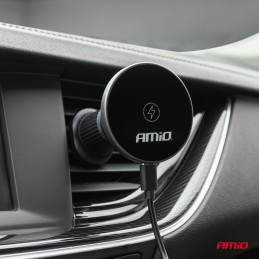 Magnetic phone holder with wireless charging