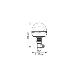 LED beacon on a pole 12V-24V orange 45 LEDs