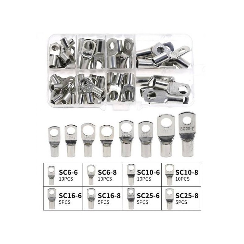 Set of crimping cable eyes, 60 pcs Set of crimping cable eyes, 60 pcs