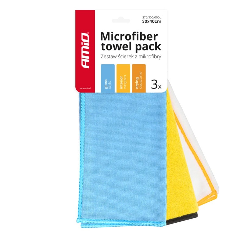 Set of microfiber towels 30x40cm 275/300/600g