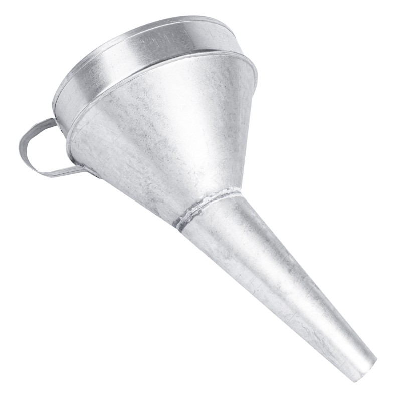 Bent metal funnel