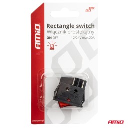 Rectangular switch 12-24V red illuminated AMIO