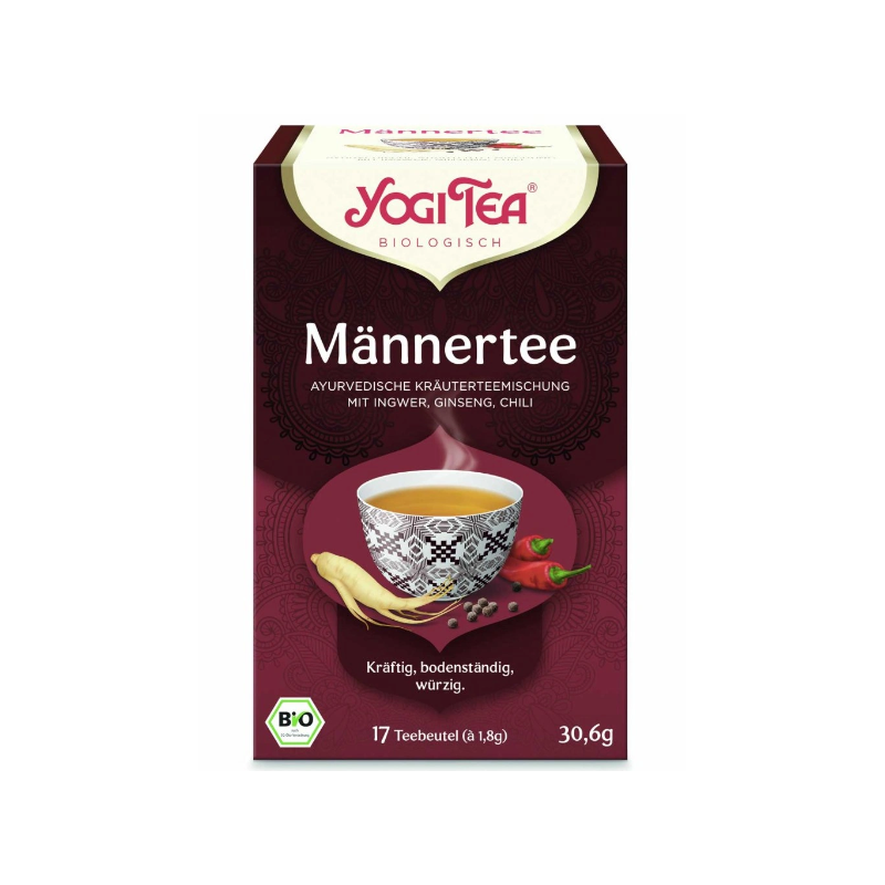 Yogi Tea Bio Ayurvedic herbal tea portioned Men's Tea (Männer tee) organic with spice extract 17 × 2 g Yogi Tea Bio Ayurvedic herbal tea portioned Men's Tea (Männer tee) organic with spice extract 17 × 2 g