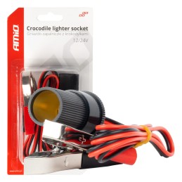 Cigarette lighter socket with crocodile output 12/24V