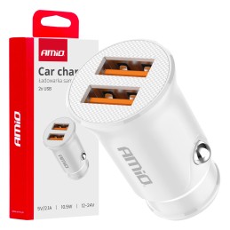 Car charger 2x USB-A 2.1A 12/24V