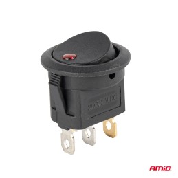 Round rocker switch with red backlight