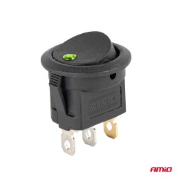 Round rocker switch with green backlight