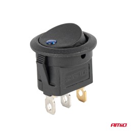 Round rocker switch with blue backlight