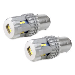 2pcs LED 12V/24V P21/5W BAY15D clear CANBUS