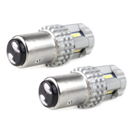 2pcs LED 12V/24V P21/5W BAY15D clear CANBUS
