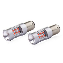 2 pcs LED 12V/24V P21/5W BAY15D red CANBUS