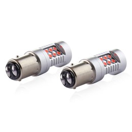 2 pcs LED 12V/24V P21/5W BAY15D red CANBUS