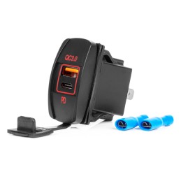Waterproof charger with LED backlight 12/24V